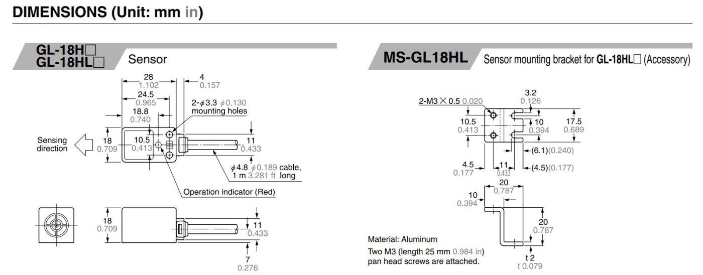 GL-18HL PANASONIC – Cảm biến tiệm cận | Hải Phòng Tech