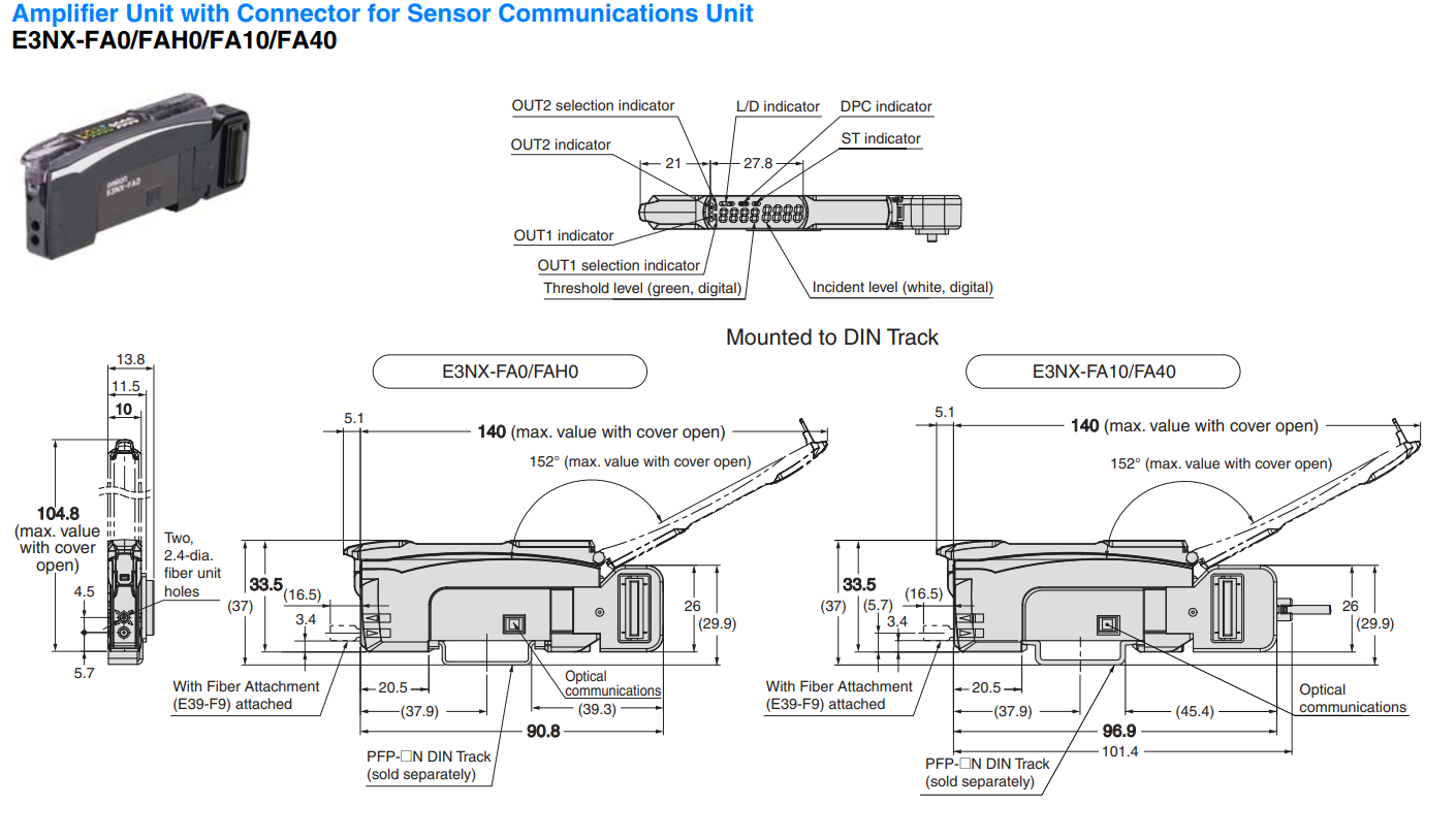 Bộ Khuếch đại E3NX-FA40 (sợi quang) Omron E3NX-FA40 | HAIPHONGTECH