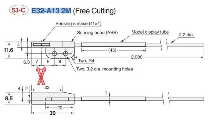 Cảm biến sợi quang E32-A13 2M Omron E32-A13 2M | HAIPHONGTECH
