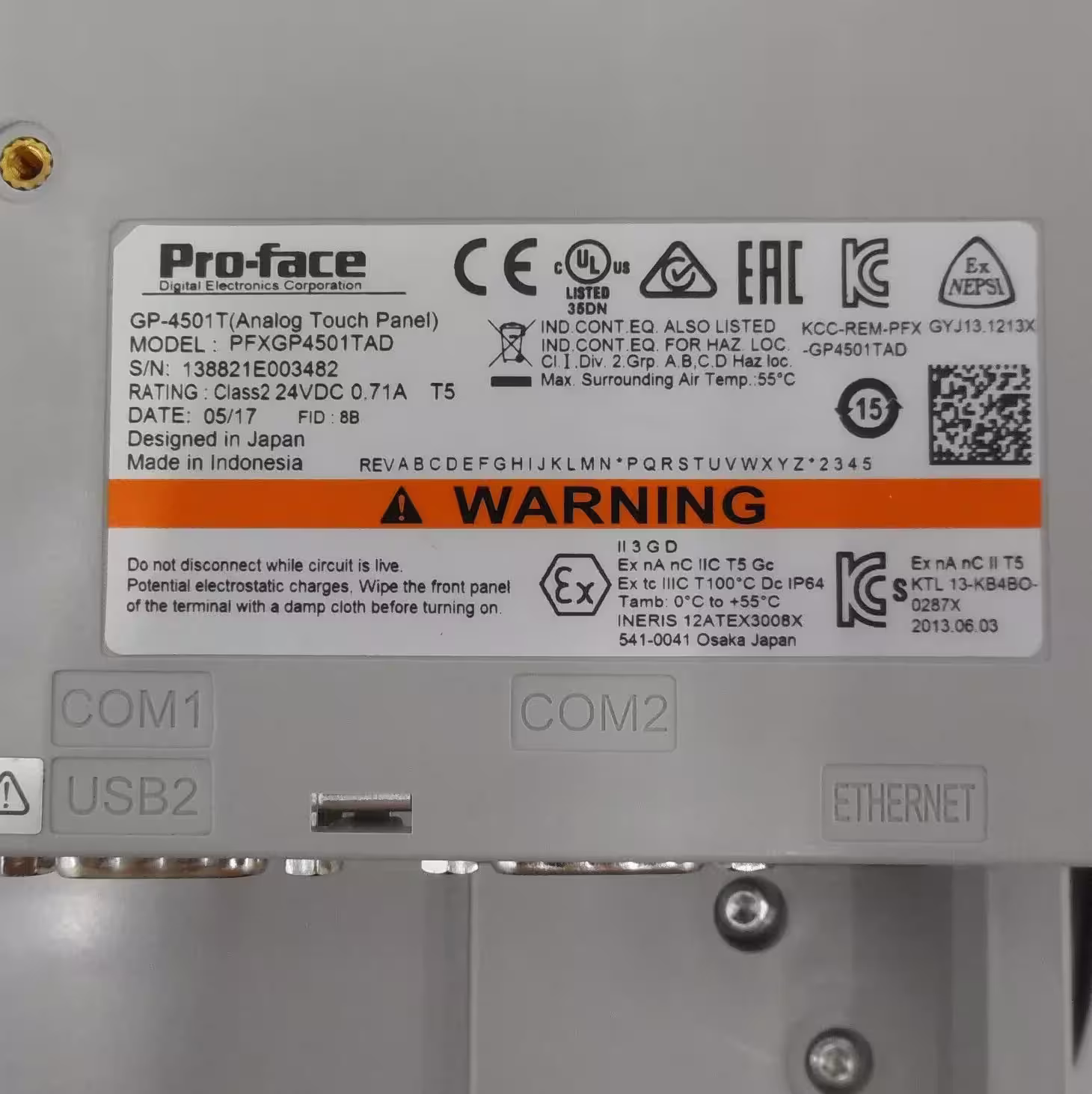 HMI PFXGP4501TAD (GP4501TAD) 10.4 inch 24VDC Proface PFXGP4501TAD-3 | Hải Phòng Tech