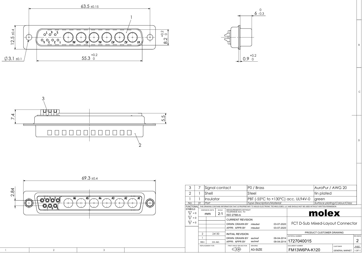 Đầu nối FM13W6PA-K120 Molex FM13W6PA-K120 | HAIPHONGTECH