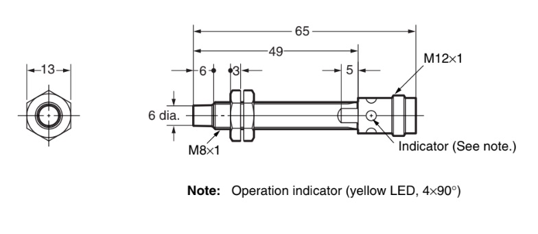 E2A-M08LN04-M1-C2 Kích thước