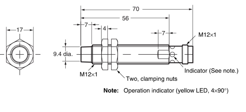 E2A-M12LN08-M1-C2 Kích thước
