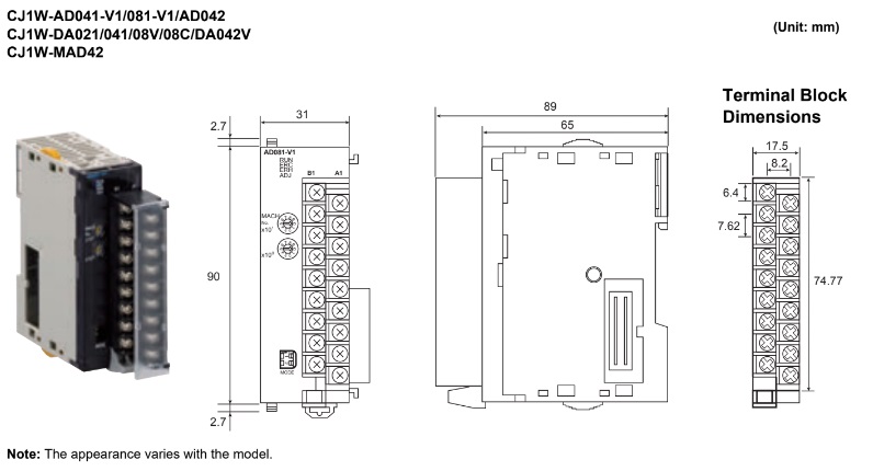 CJ1W-DA042V Kích thước