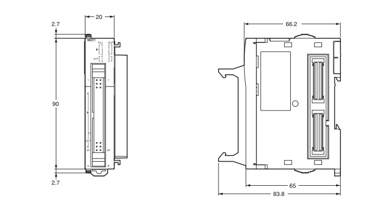 CJ2M-MD212 Kích thước