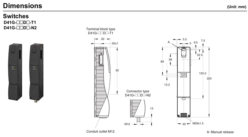 Khoá an toàn D41G-1YDA-N2 Omron D41G-1YDA-N2 Kích thước