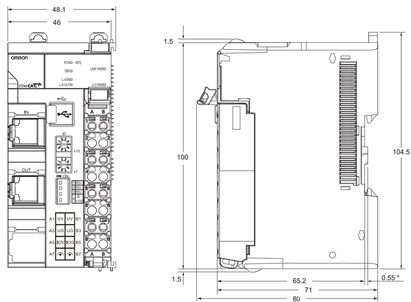 NX-ECC203 Kích thước