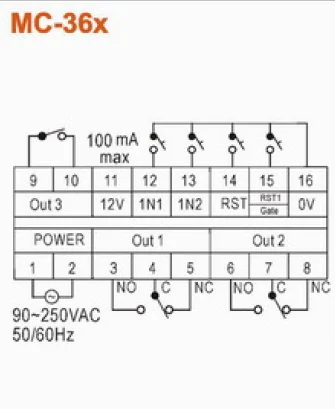 Bộ đếm số Fotek MC-342 2 relay MC-342-WD | Hải Phòng Tech