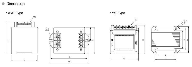 1Phase - WMT, WT type (Terminal type) WY21-20A2T | Hải Phòng Tech