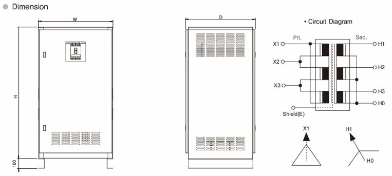 WY3P24C-40KUL Máy biến áp 3 pha WOONYOUNG 삼상, UL인증 트랜스포머 WY3P24C-40KUL | Hải Phòng Tech