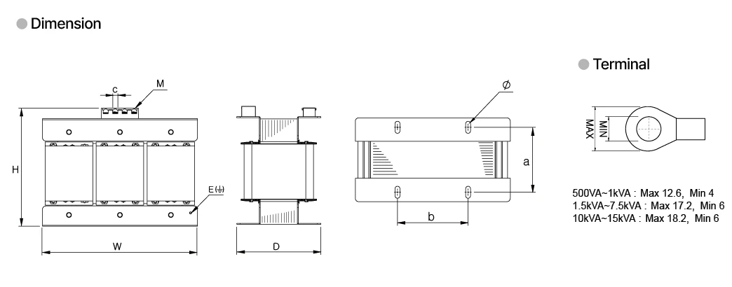 3Phase UL Type Transformer WY3P24D-5KUL | Hải Phòng Tech