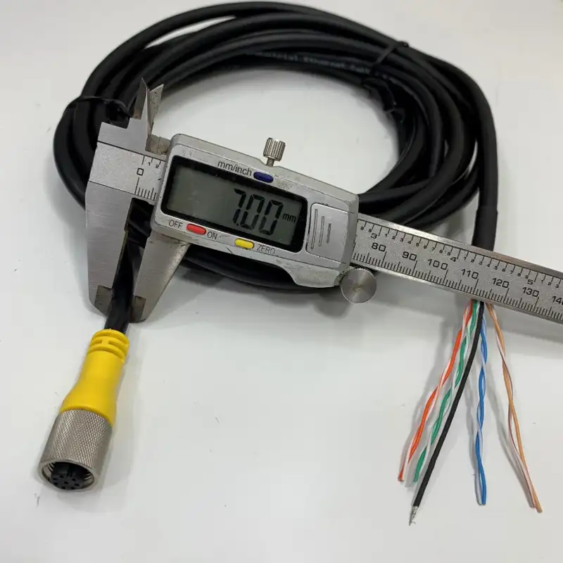 Cáp Original Cognex CCB-84901-0102-05 I/O & Power Dài 5M 17ft Cable M12 8 Pin A-Code Female Connector to 8 Core Flying Leads For Camera Cognex 5000 Series Vision System