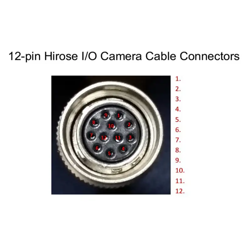 Cáp Cognex 300-0181-75 Camera Cable Dài 7.5M 25ft Connector Hirose 12 Pin Female HR10A-10P-12S(73) to HD 15 Pin VGA Male For Industrial CCD Camera witch Guide Hole Puncher Sheho Robot