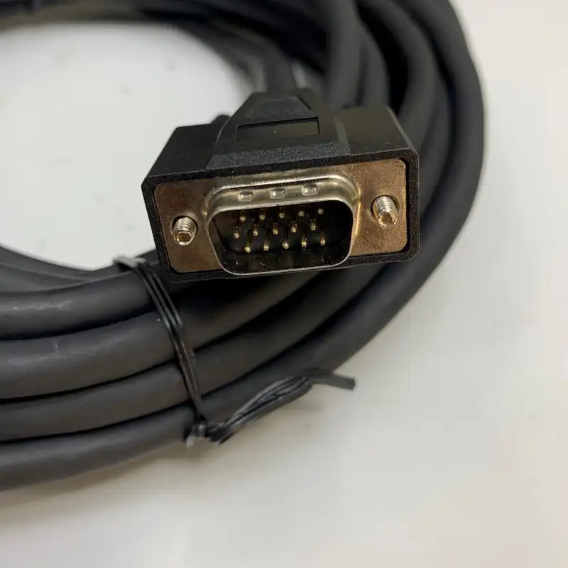 Cáp Cognex 300-0181-75 Camera Cable Dài 7.5M 25ft Connector Hirose 12 Pin Female HR10A-10P-12S(73) to HD 15 Pin VGA Male For Industrial CCD Camera witch Guide Hole Puncher Sheho Robot